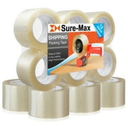 Sure-Max 12 Rolls Extra-Wide Shipping & Packing Tape 3" x 110 yard/330 each - Moving & Adhesive Carton Sealing - 2.0mil Clear