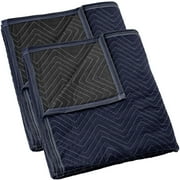 Sure-Max 2 Moving & Packing Blankets - Pro Economy - 80 x 72 35 lb/dz weight - Professional Quilted Shipping Furniture Pads Navy Blue and Black