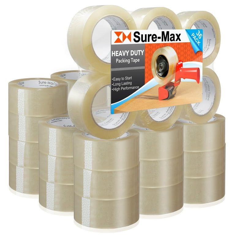 ABC Packing Tape for Moving Boxes 2 x 60', Pack of 2 Red Heavy Duty  Packing Tape Rolls, 9 Mil Polyethylene Moving Tape for Boxes, Adhesive  Package Tape for Shipping, Repairing 