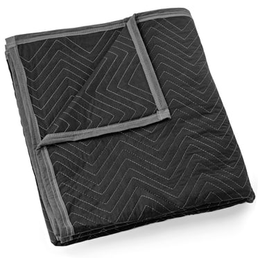 Sure-Max 2 Moving & Packing Blankets - Ultra Thick Pro - 80 x 72 (65 lb/dz Weight) - Professional Quilted Shipping Furniture Pads Black