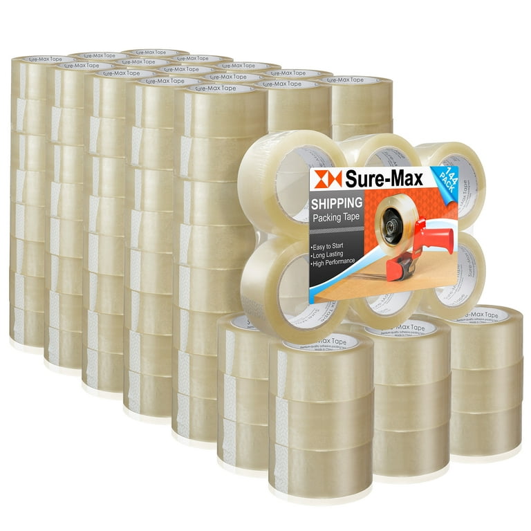 Sure-Max 6 Rolls 3 Extra-Wide Clear Shipping Packing Moving Tape 110  yard/330' ea - 2mil