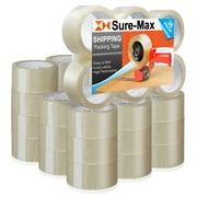 Sure-Max Premium Carton Packing Tape 2.0 mil 165 Feet 55 yards - Clear - 1 Case 36 Rolls Total