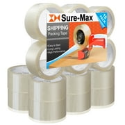Sure-Max Premium Carton Packing Tape 2.0 mil 165 Feet (55 yards) - Clear - 18 Rolls