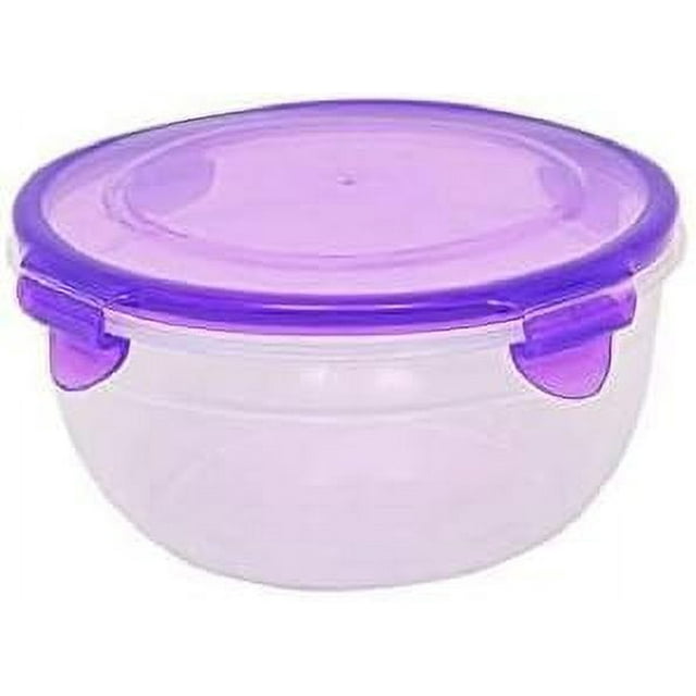 Sure Round Plastic Storage Bowls With ClipLock Lids, 51 Oz.