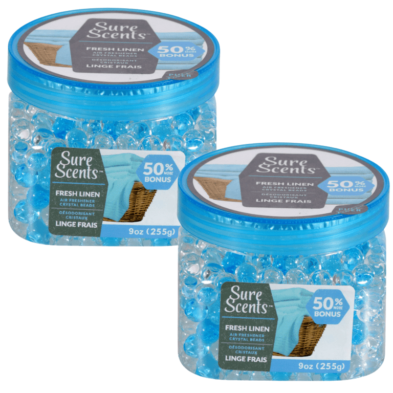 Sure Scents Crystal Beads Air Fresheners, Fresh Linen Scent, Odor