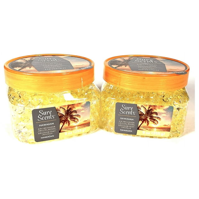 Sure Scents Crystal Beads Air Fresheners, Hawaiian (Pack of 2