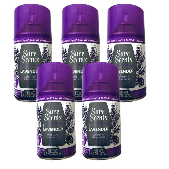 Sure Scents Lavender Automatic Spray Refills, 4.5 oz. Air Freshener, Odor Eliminator and