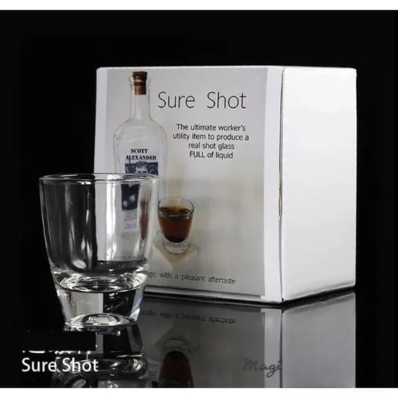 Sure Shot Magic Trick by Scott Alexander with Silk - Liquid in Cup Illusion, Close Up Table Magic Props Professional Magician