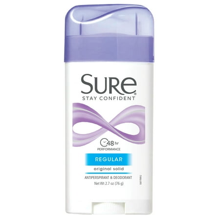 Sure Solid Anti-Perspirant Deodorant Original Solid Stick, Regular Scent, Women, 2.7 oz