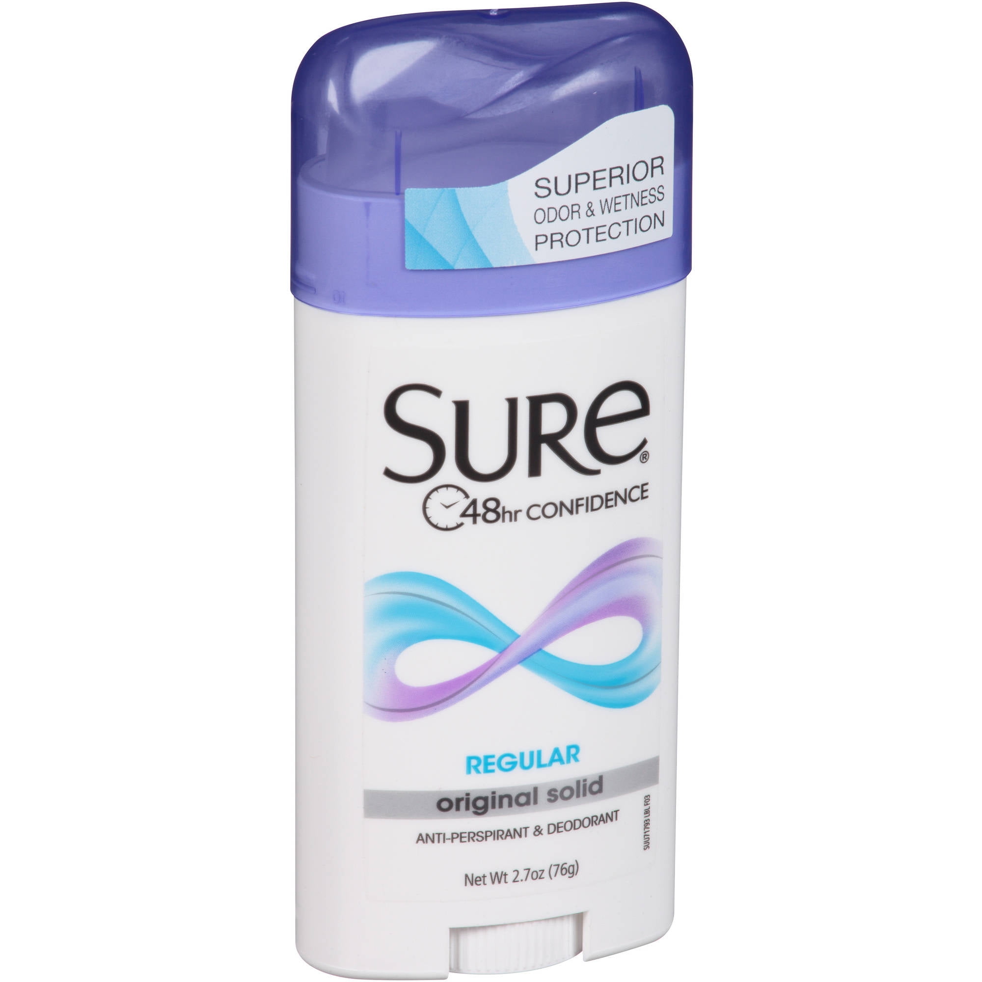 Sure Solid Anti-Perspirant Deodorant Original Solid Stick, Regular Scent, Women, 2.7 oz