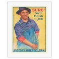 thumbnail image 1 of Sure We'll Finish the Job - Victory Liberty Loan - Vintage War Poster by Gerrit Beneker c.1918 - Fine Art Rolled Canvas Print 20in x 26in, 1 of 4