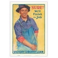 thumbnail image 1 of Sure We'll Finish the Job - Victory Liberty Loan - Vintage War Poster by Gerrit Beneker c.1918 - Master Art Print (Unframed) 13in x 19in, 1 of 4