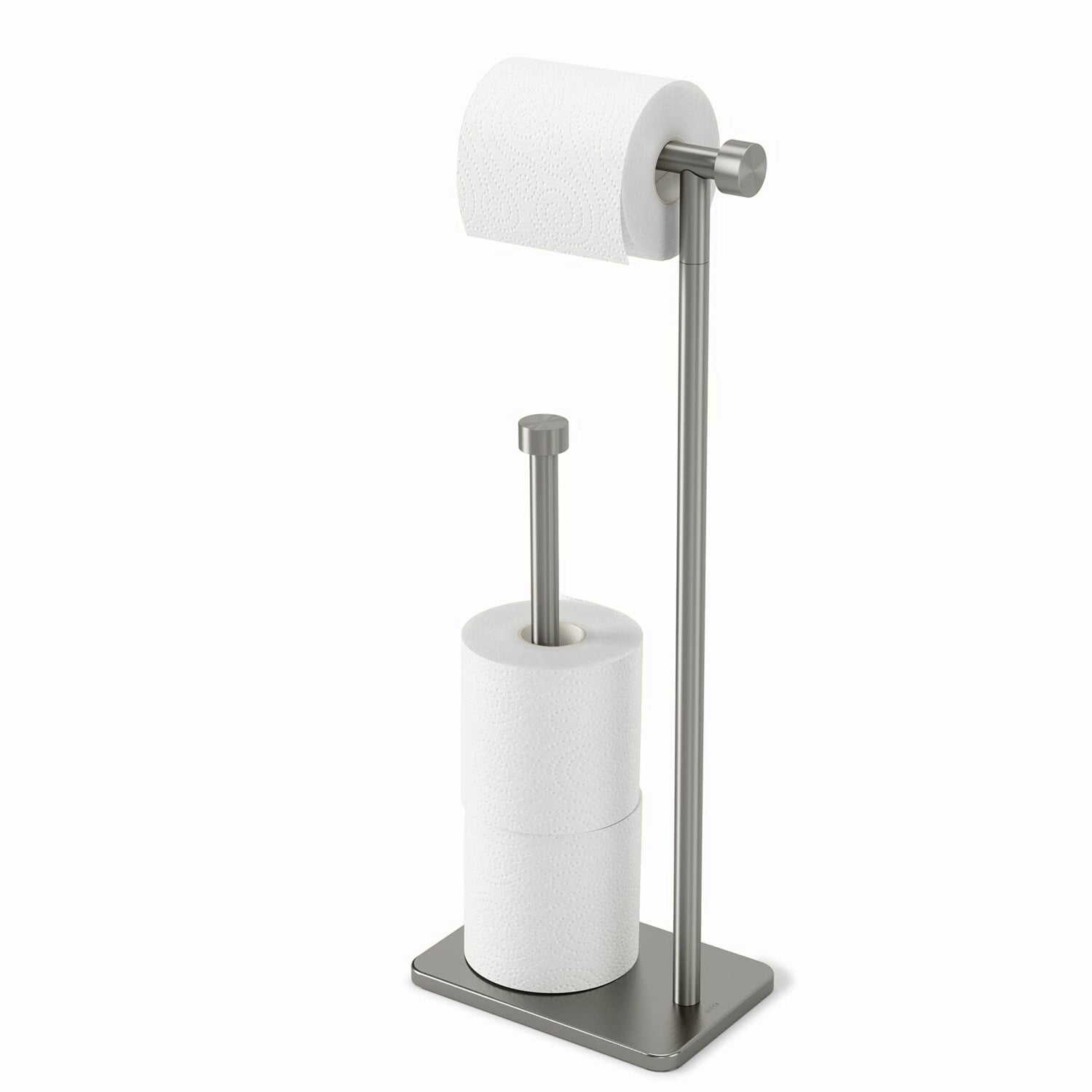 Black Freestanding Toilet Paper Holder with Reserve