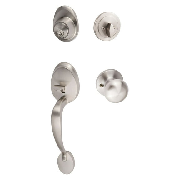 Sure-loc Alta Satin Nickel Front Entry Handle Set Silver