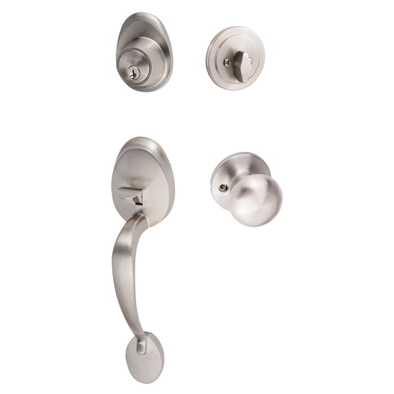 Sure-loc Alta Satin Nickel Front Entry Handle Set Silver