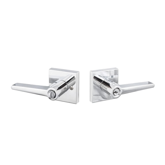 Sure-loc Basel-Square Lever Clear/Silver Chrome Finish