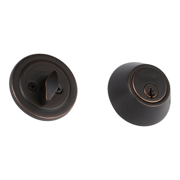 Sure-loc Brass Single Cylinder Deadbolt Vintage Bronze Satin, Bronze Finish
