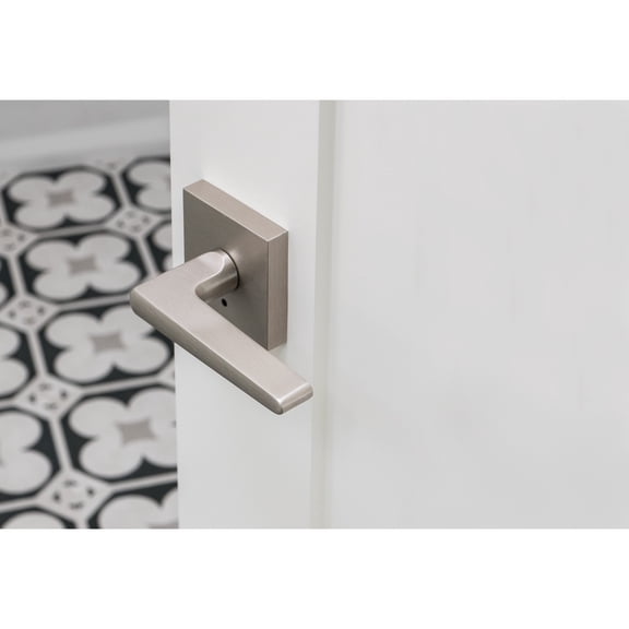 Sure-loc  Modern Square Satin Nickel Door Lever Privacy Function (Right Hand)