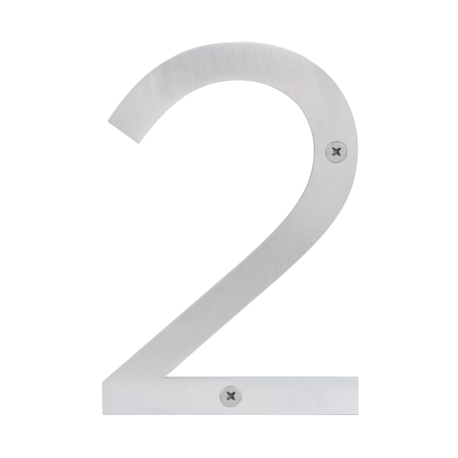 Sure-loc  Stainless-steel House Numbers - 6"H Silver/2