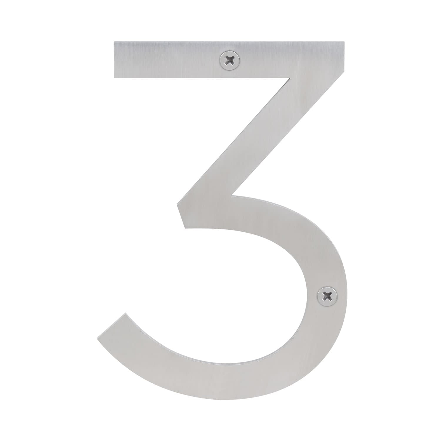 Sure-loc  Stainless-steel House Numbers - 6"H Silver/3