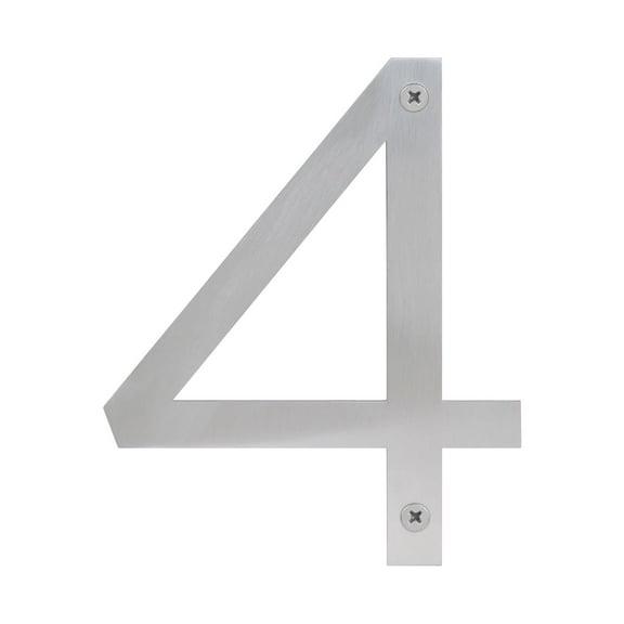 Sure-loc  Stainless-steel House Numbers - 6"H Silver/4