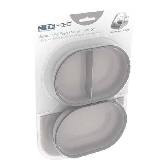 SureFeed Microchip Feeder Mat and Bowl Set, Gray