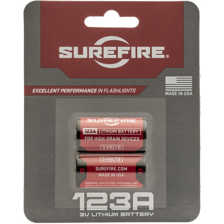 SureFire CR123A Lithium Battery, 3V with 10-Year Shelf-life. High