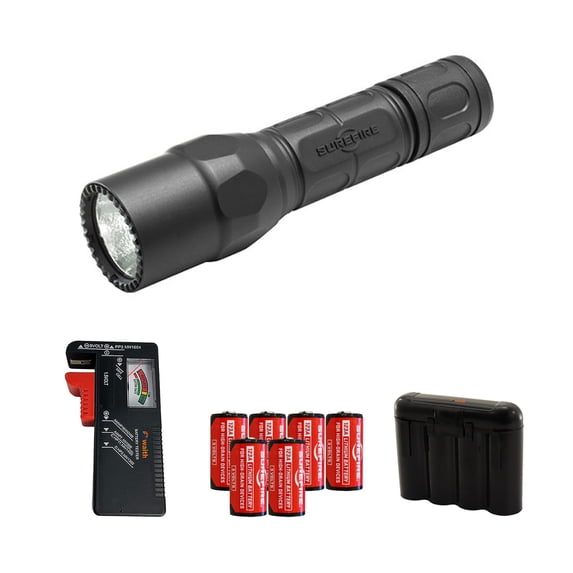 SureFire G2XLE-BK LED 400 Lumen Flashlight, Black, Batteries/Tester/Cases Bundle