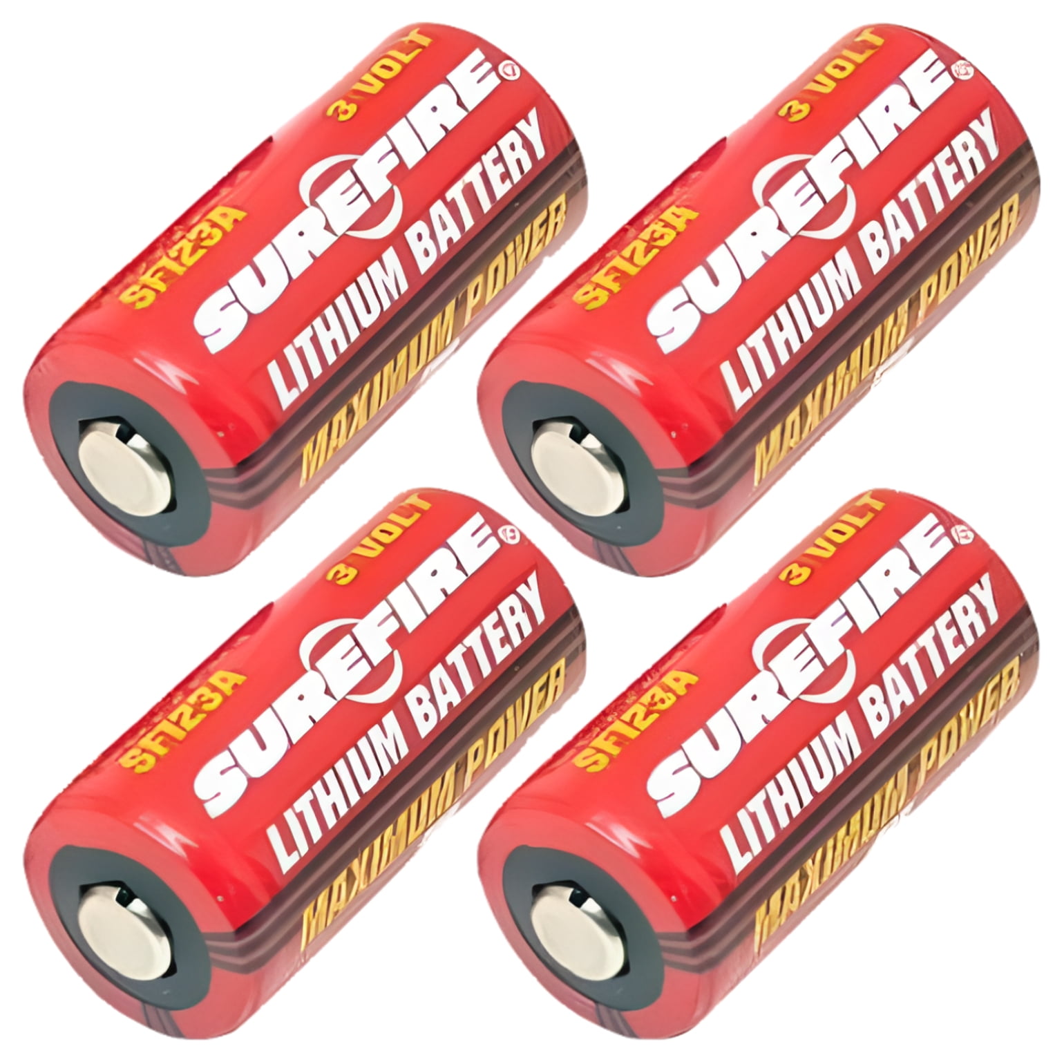 SureFire SF123A Lithium Battery 4-pack for Flashlights, 3-Volt