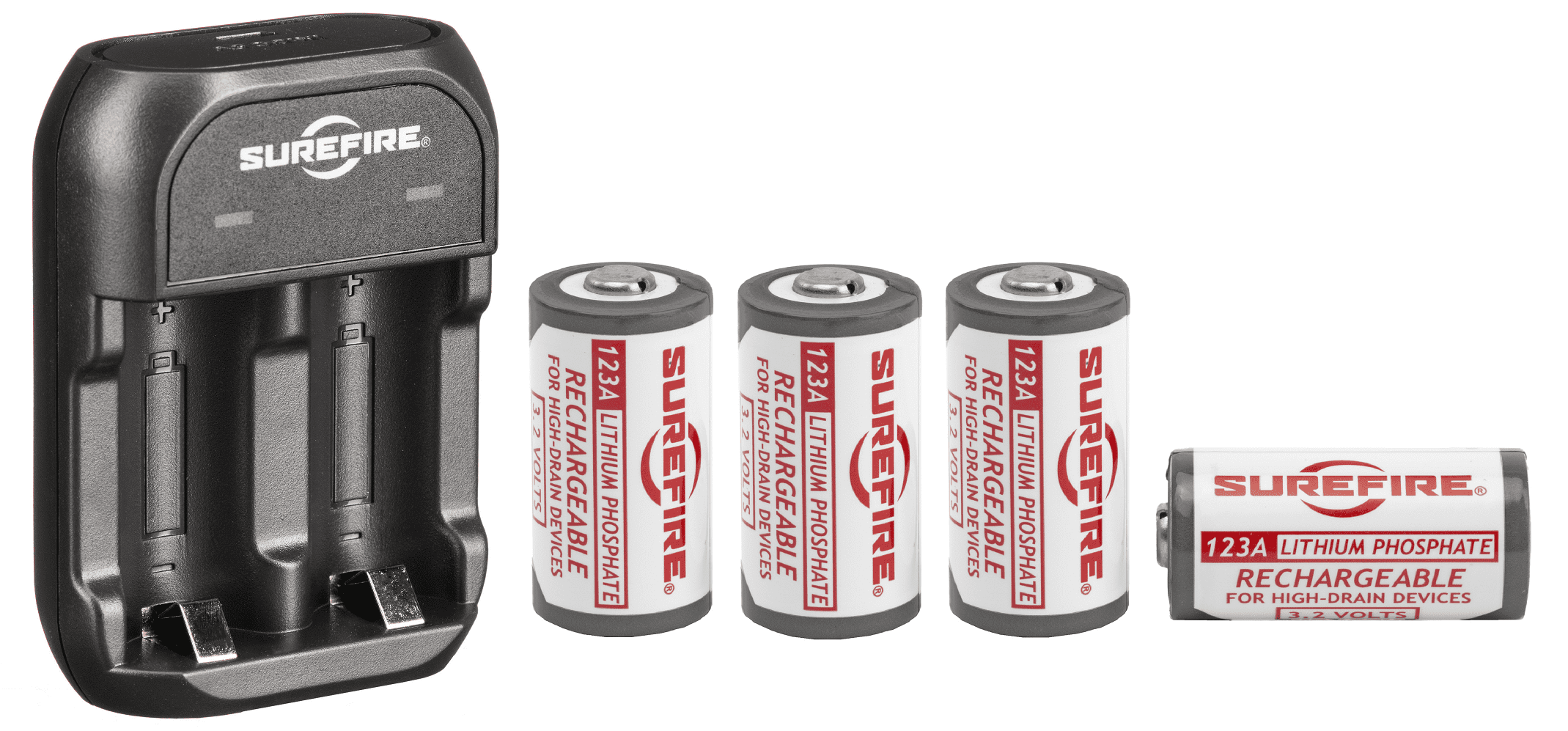 SUREFIRE リチャージブルバッテリー＆チャージャー〜123A Surefire Flashlight Kit with 123A Rechargeable Batteries and