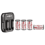 SureFire SFLFP123 Charger -Kit 4 Pieces 123A Rechargeable Batteries