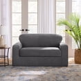 thumbnail image 1 of SureFit  Cedar Stretch Textured 2 Piece Loveseat Slipcover - 40x73 Washed Black, 1 of 5