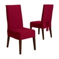 thumbnail image 1 of SureFit Cotton Duck Canvas Long Dining Room Chair Covers, Dining Chair Cover with 17 Inch Long Skirt, Claret, 1 of 4