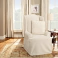 thumbnail image 1 of SureFit Cotton Duck Canvas Wingback Chair Slipcover, Wing Chair Cover with Cotton, Solid One Piece Design, Wingback Chair Cover, Natural, 1 of 6