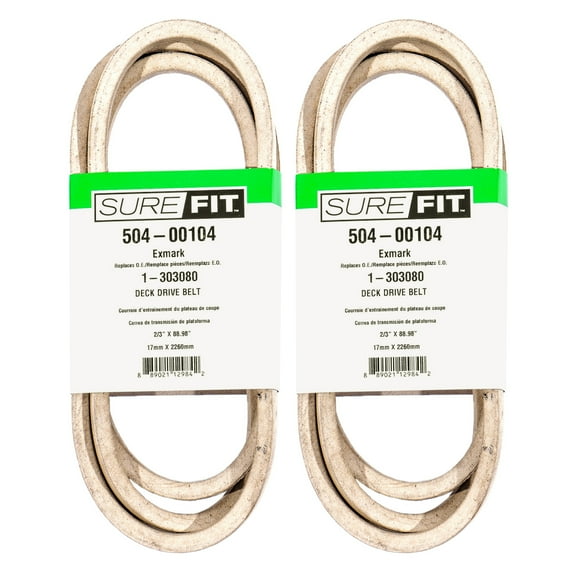 SureFit Deck Drive Belt 1-303080 Exmark 32"-60" Turf Ranger 2/3" X 88.98" 2PK