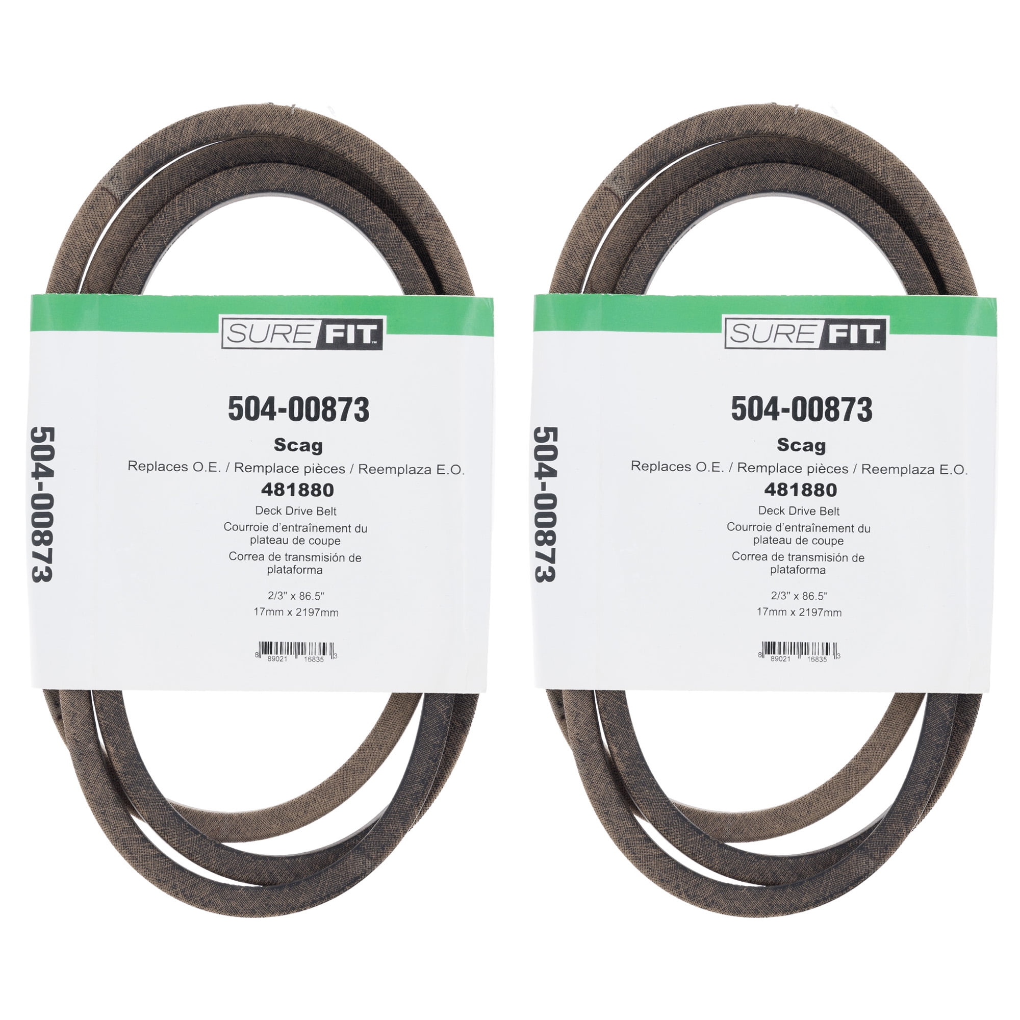 SureFit Deck Drive Belt 481880 Scag SFW36 SWU36 SWZU36 Walk-Behind