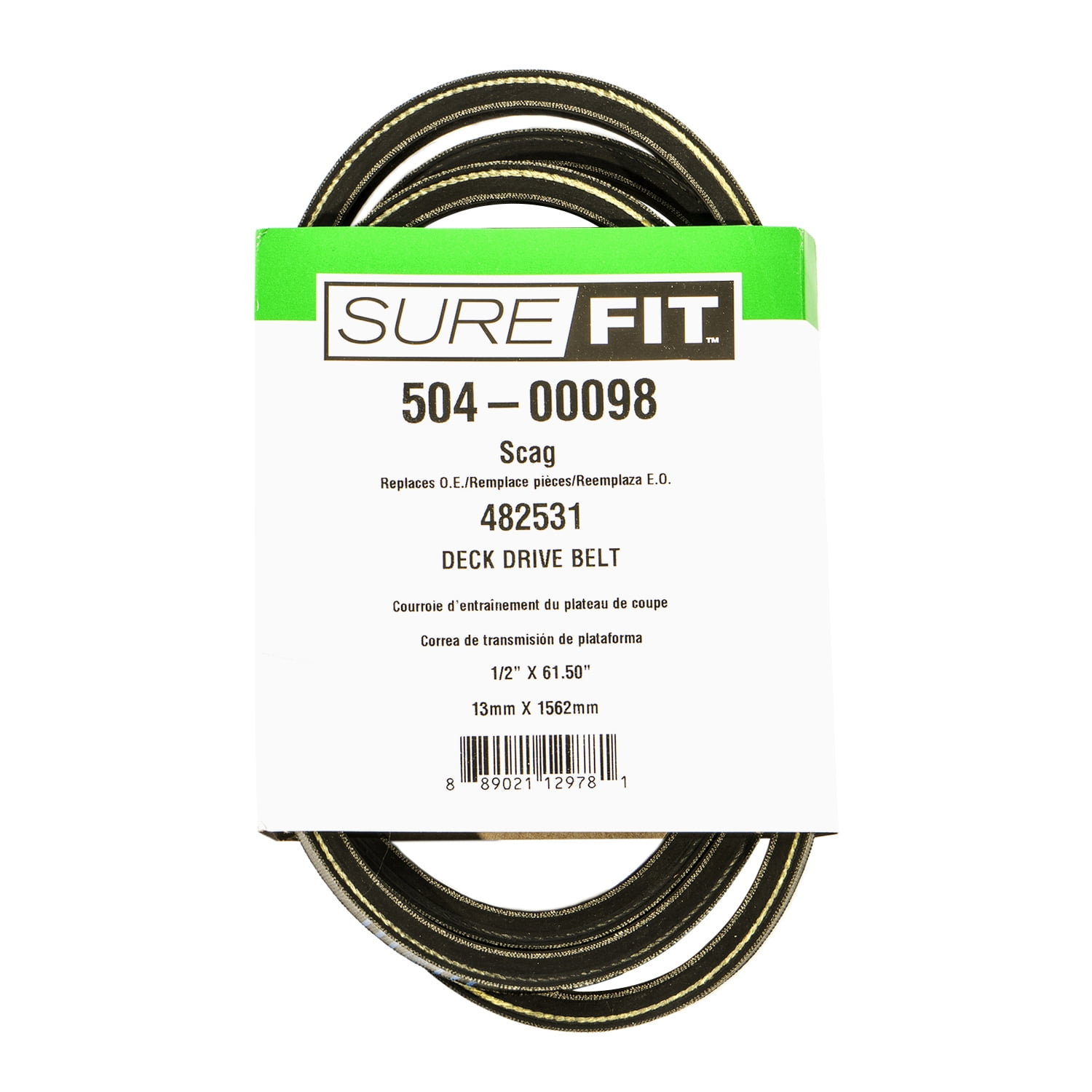 SureFit Deck Drive Belt Replacement For Scag 482531 STC STWC Tiger Cub