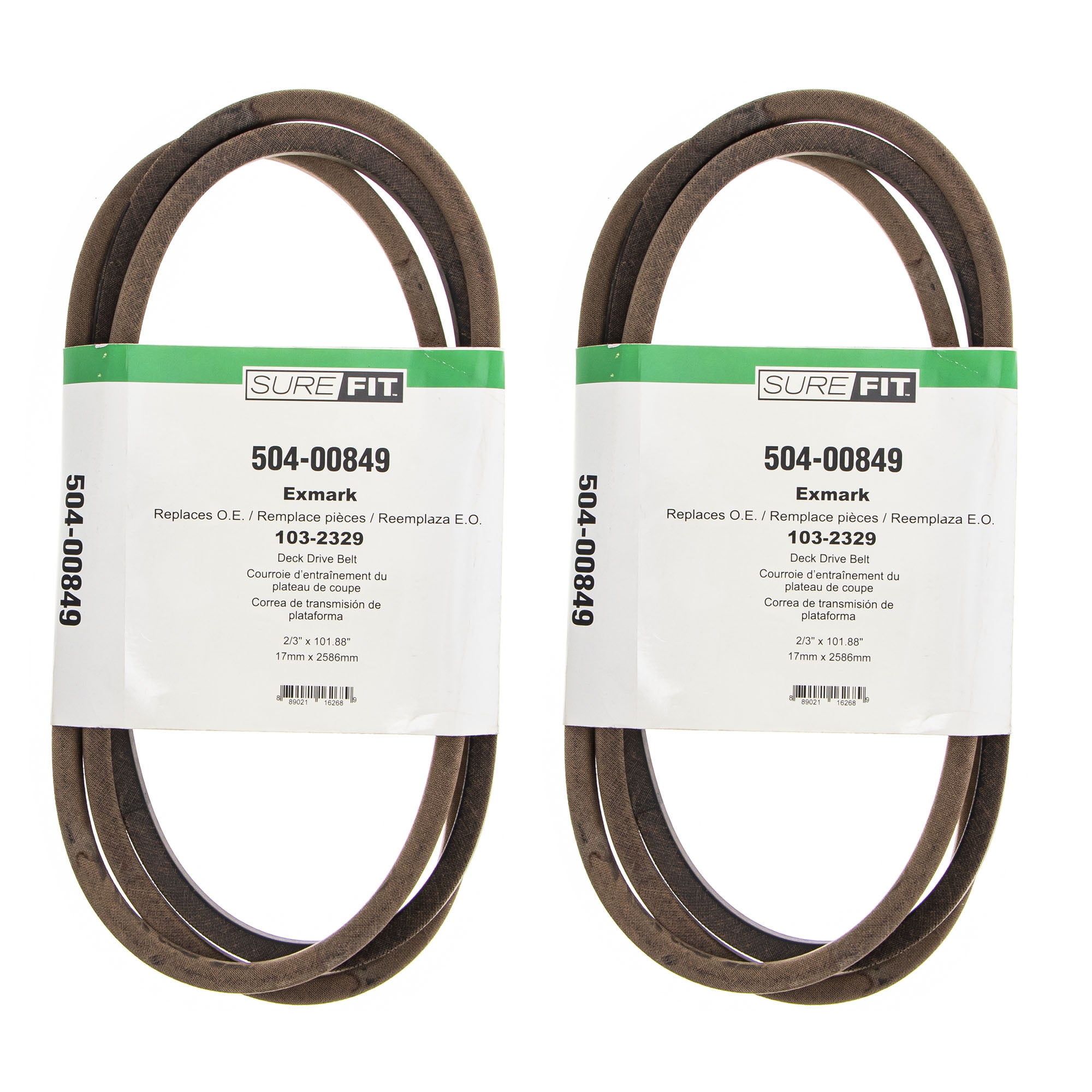 SureFit Deck Drive Belt for Exmark 1032329 52" Turf Ranger Tracer