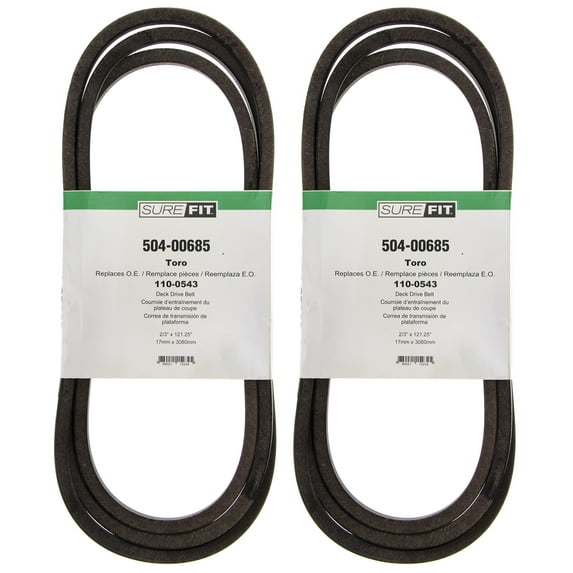 SureFit Deck Drive Belt for Toro 110-0543 48" Commercial Walk-Behind Lawn 2PK
