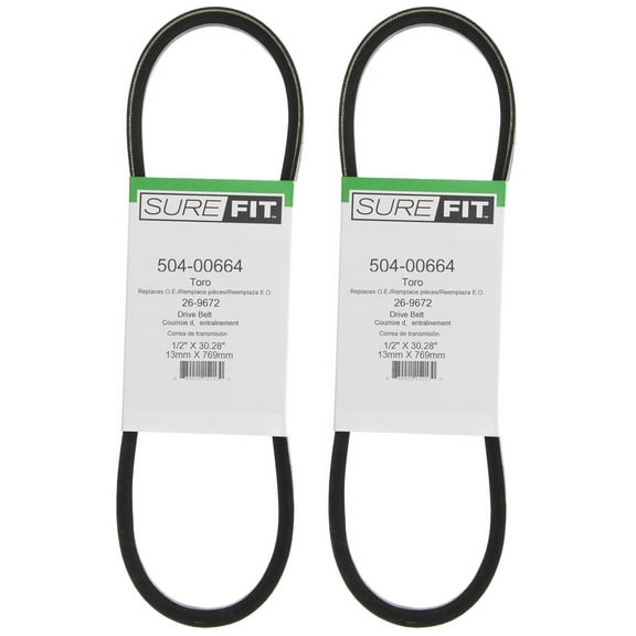 SureFit Deck Drive V-Belt for Toro 26-9672 Power Throw Snowthrowers 622 724 2PK