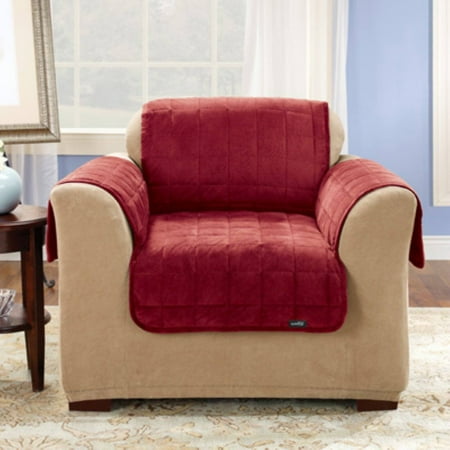 SureFit Deluxe Pet, Odor Control, Chair Furniture Cover in Burgundy