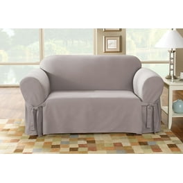 Grey Loveseat Cover Walmart Mainstays Chenille Stretch Fabric
