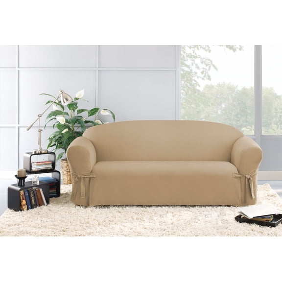 SureFit Duck 1 Piece Sofa Slipcover in Tan