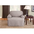 thumbnail image 1 of SureFit Cotton Duck Canvas T Cushion Chair Slipcovers, Chair Cover Cotton Solid One Piece Design, Armchair Cover, Gray, 1 of 2