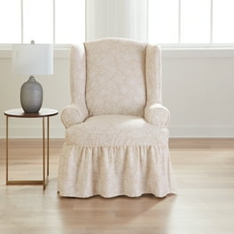 Sure fit stretch jacquard damask wing chair slipcover hotsell