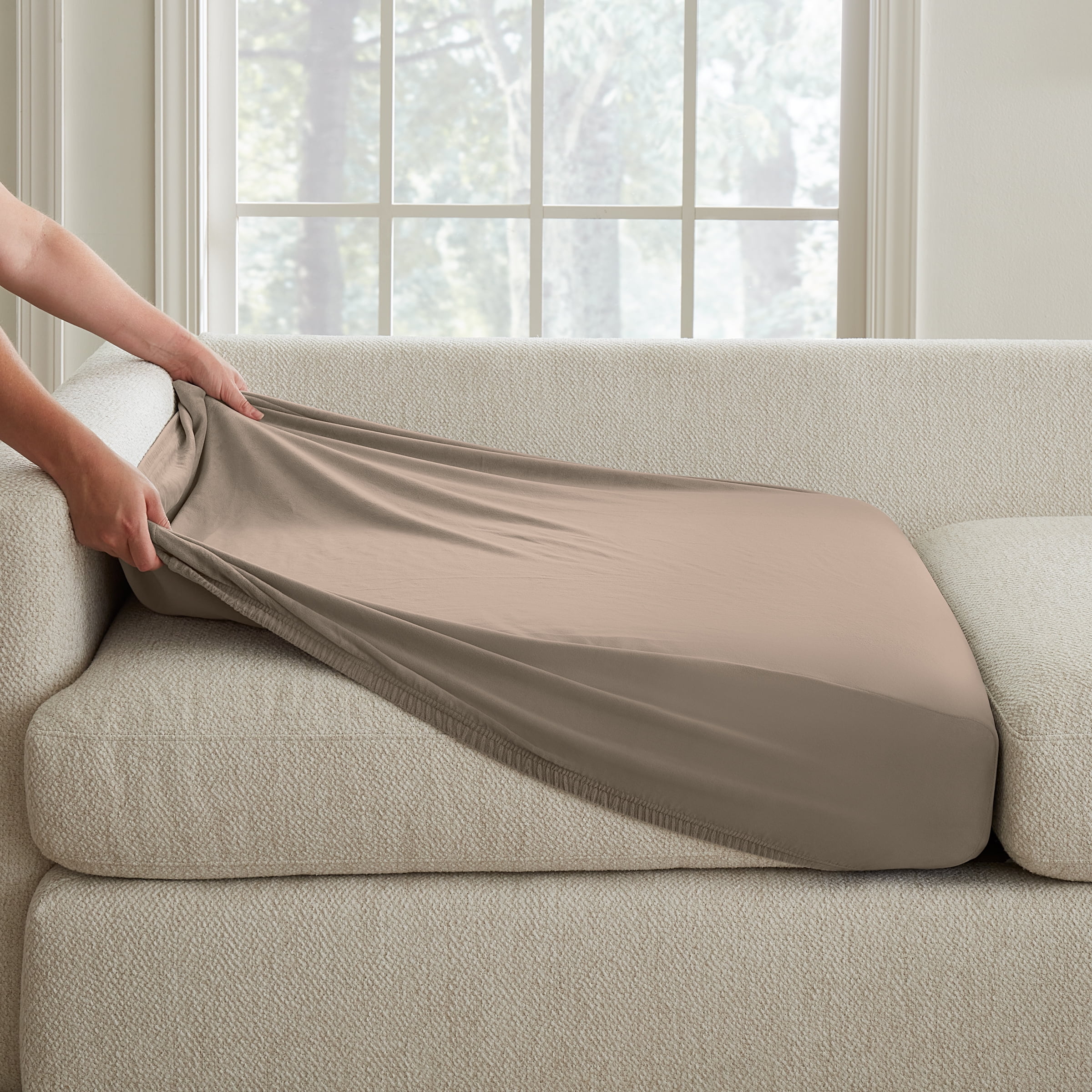 SureFit Hampstead Stretch Velvet Slipcovers, XLong Sectional Cushion