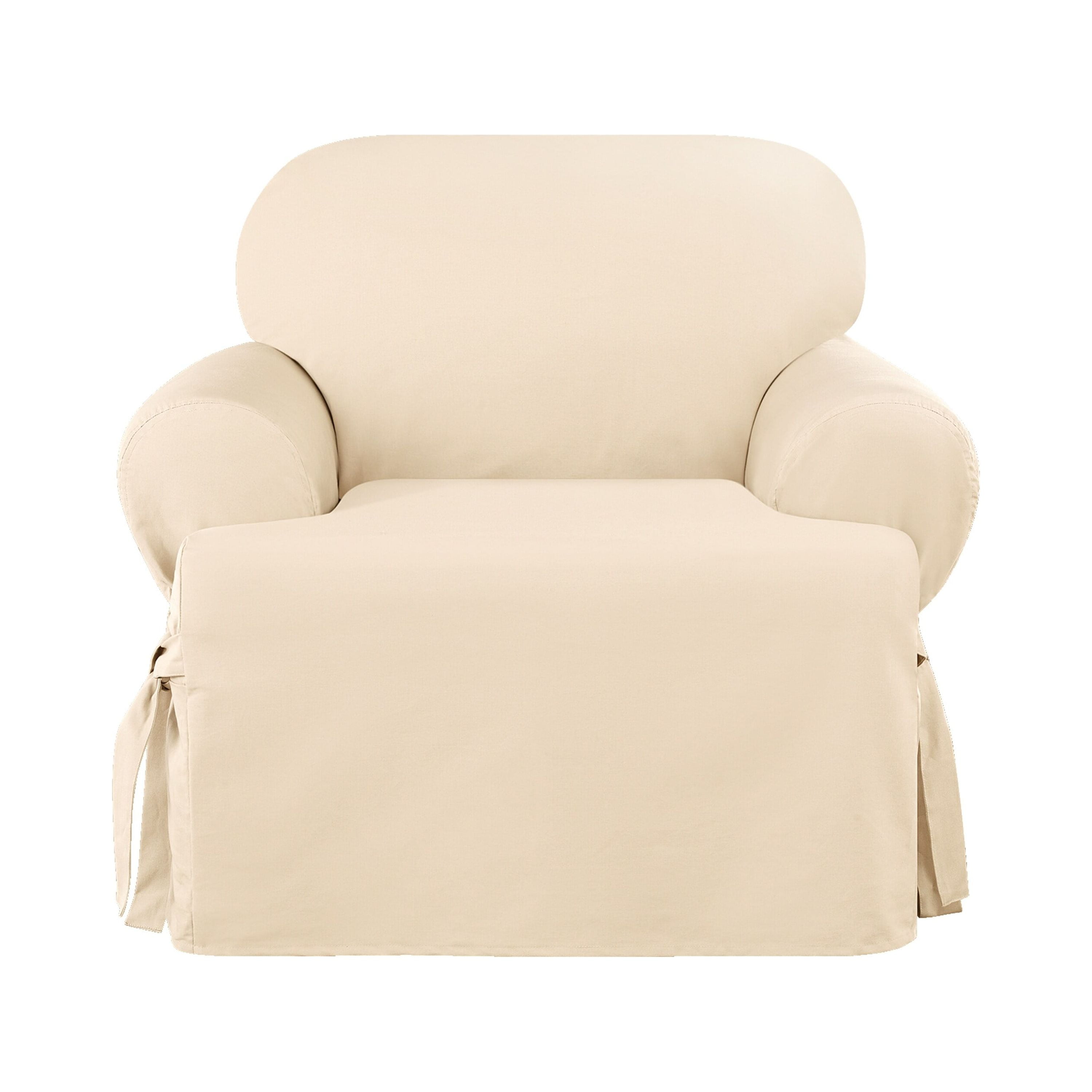 SureFit Heavy Weight Cotton Canvas 1 Piece T Cushion Chair Slipcover