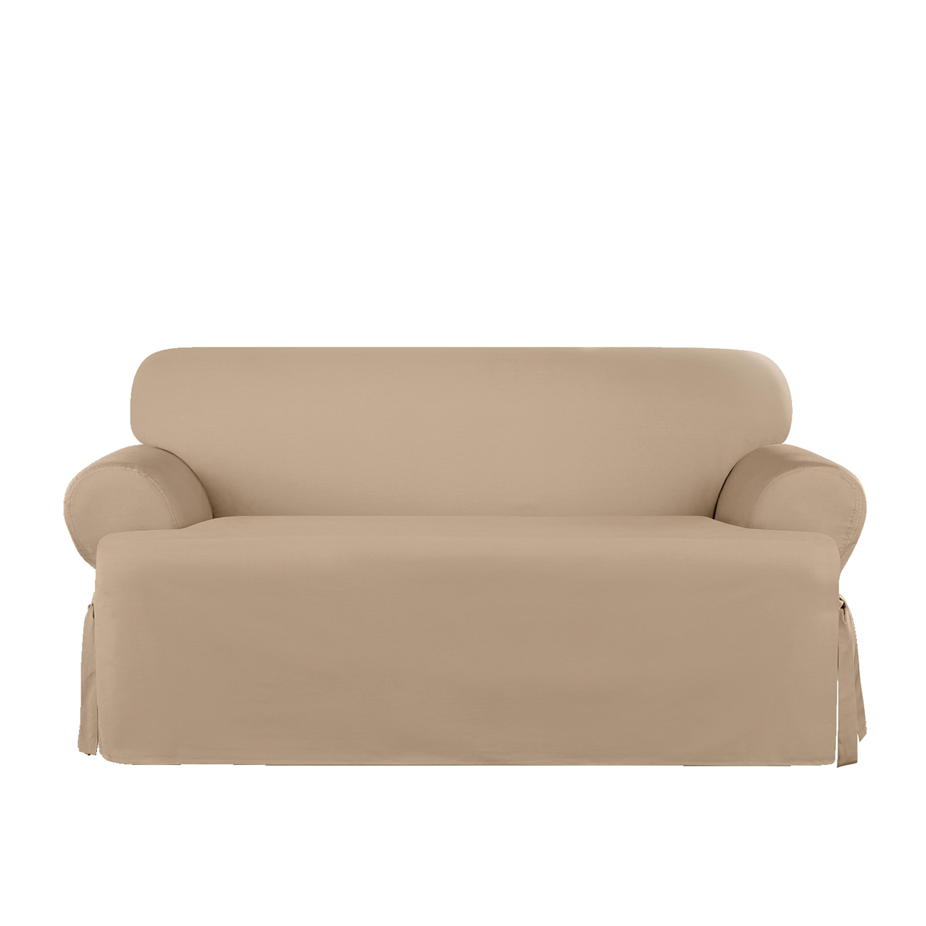 SureFit Heavyweight Cotton Duck 1 Piece TCushion Loveseat Cover with