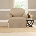 thumbnail image 1 of SureFit Heavyweight Cotton Duck T-Cushion Chair Covers, One-Piece Armchair Slipcover with Seat Elastic, Khaki, 1 of 2