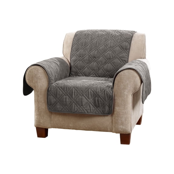 SureFit Microfiber Non Slip Waterproof Recliner Furniture Cover in Gray